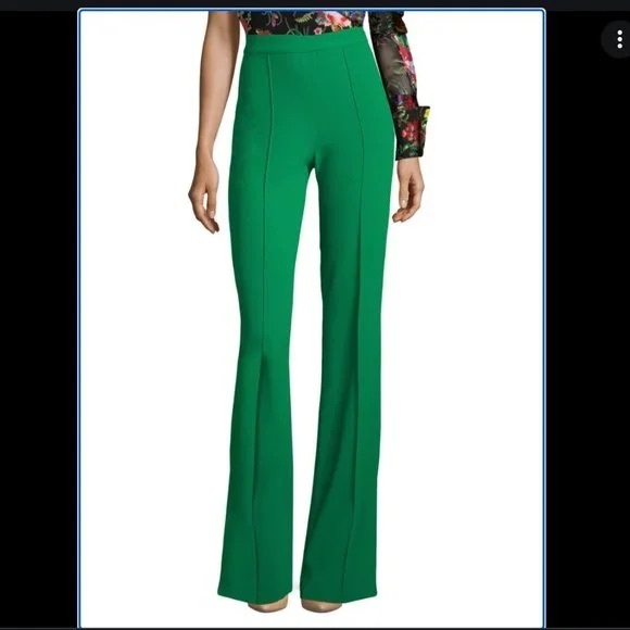 Alice + Olivia Vibrant Green Wide Leg Pants Size 2